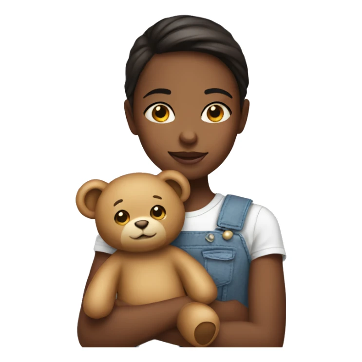 girl with teddy  sticker