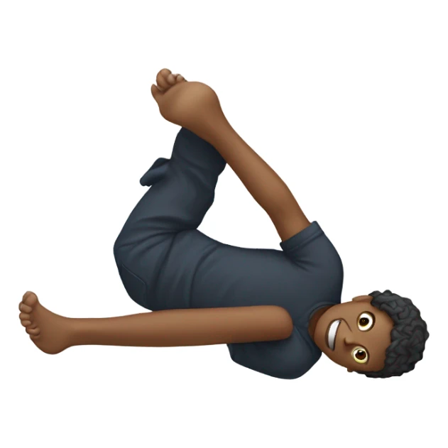 Laying down kicking feet sticker