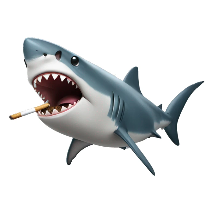 shark smoking a cigarette sticker