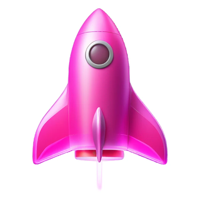 pink neon rocket sticker