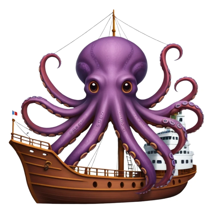 Kraken – Giant octopus with tentacles wrapping a ship sticker