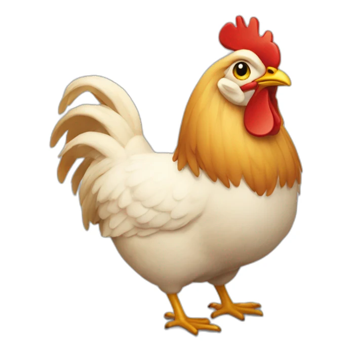 Chat sur une poule sticker