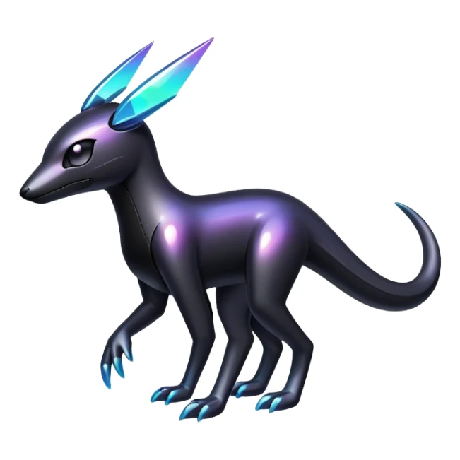 Futuristic Iridescent black dark fakemon sticker