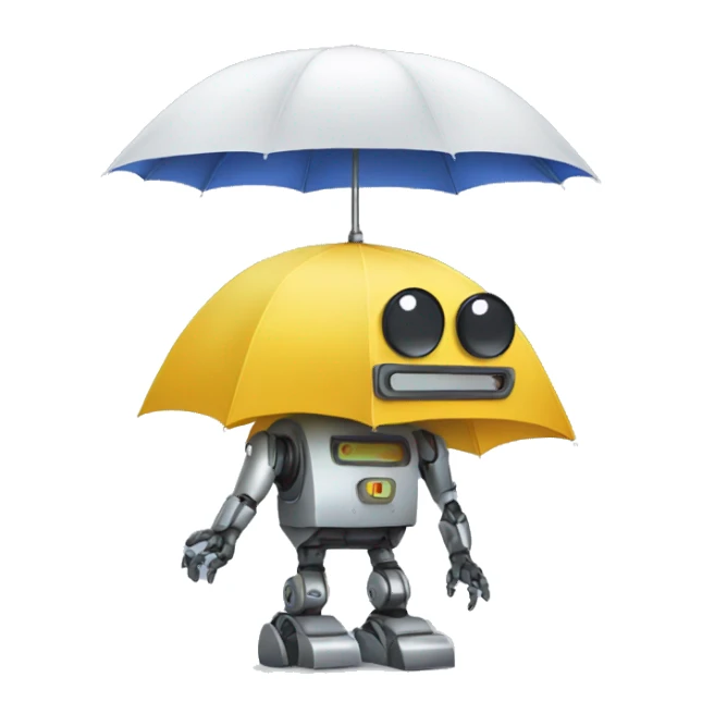 Robot with umbrella  sticker
