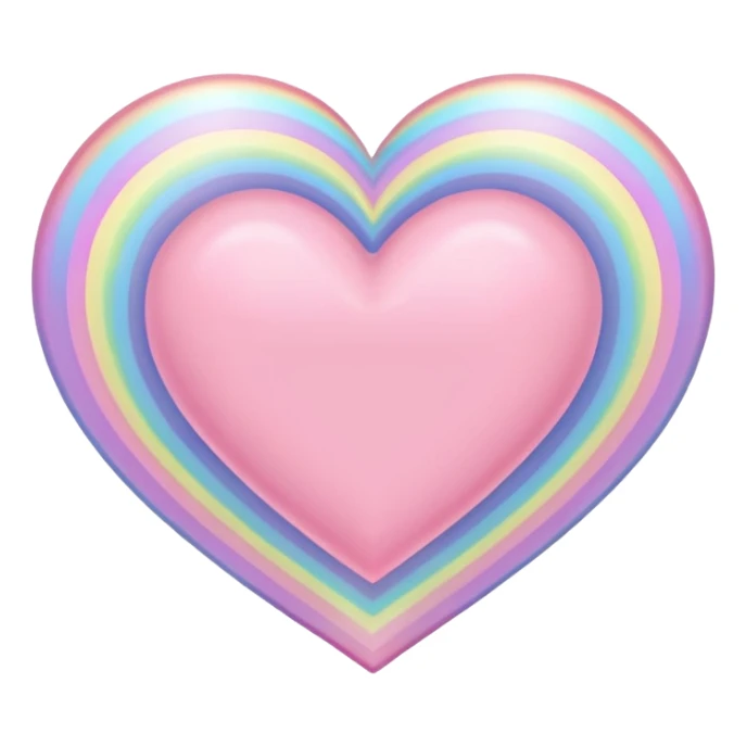 pastel heart with a soft rainbow arc sticker