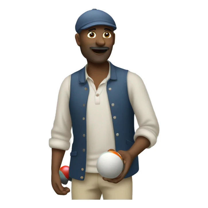 Man plays petanque sticker