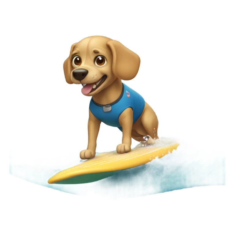 dog surfing sticker