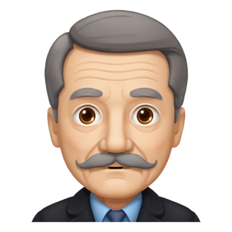 mustaches elderly man with coat sticker