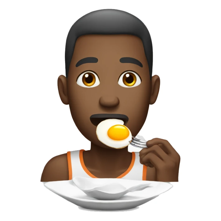 african american man eating egg sticker