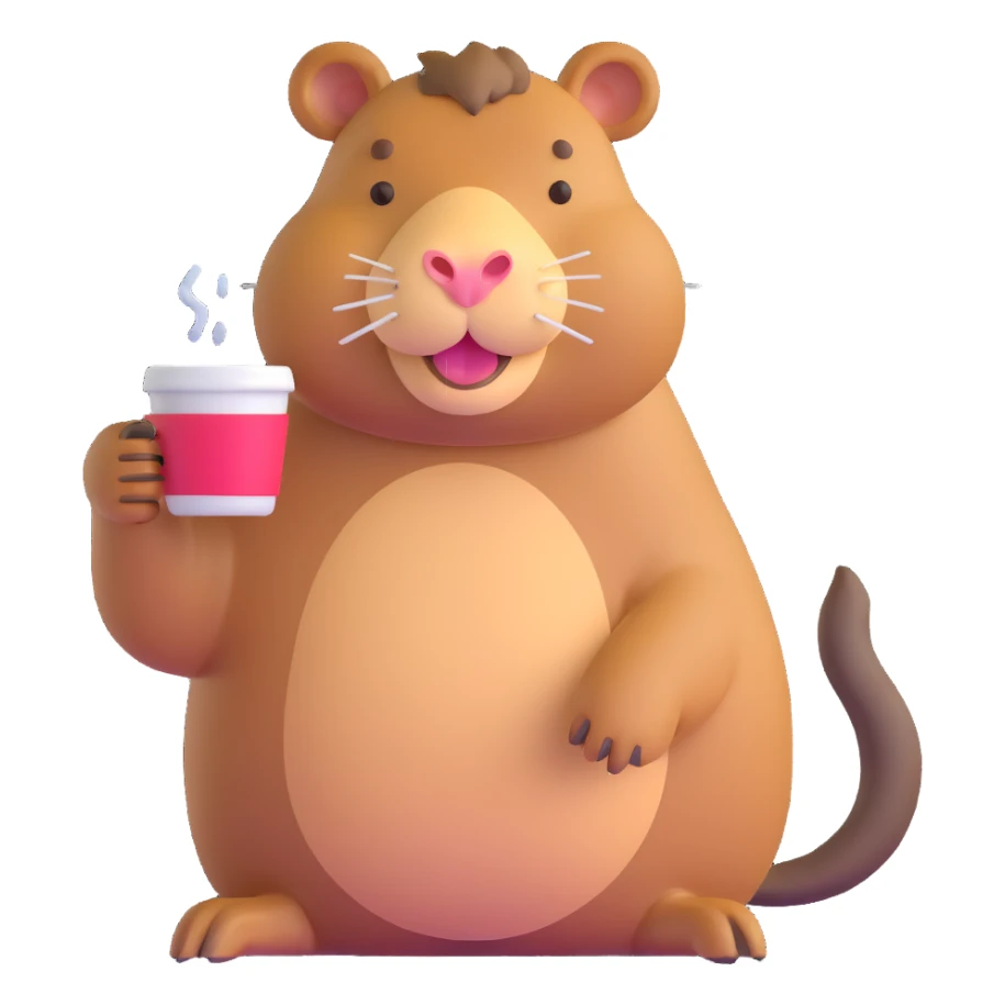 capybara drinking coffee sticker