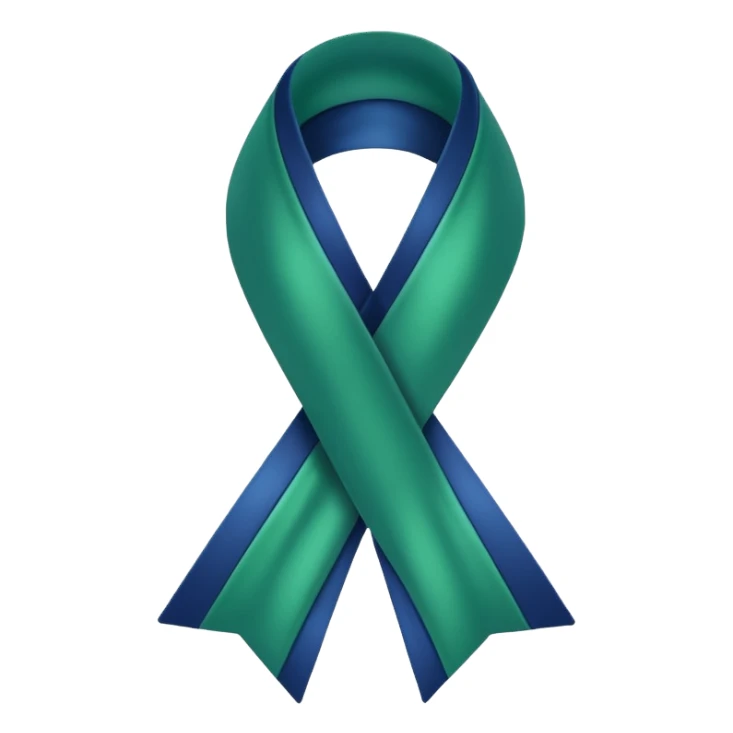 Green and  dark blue awareness ribbon  sticker
