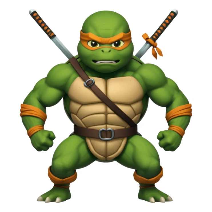 Angry Ninja turtle with completely white eyes sticker