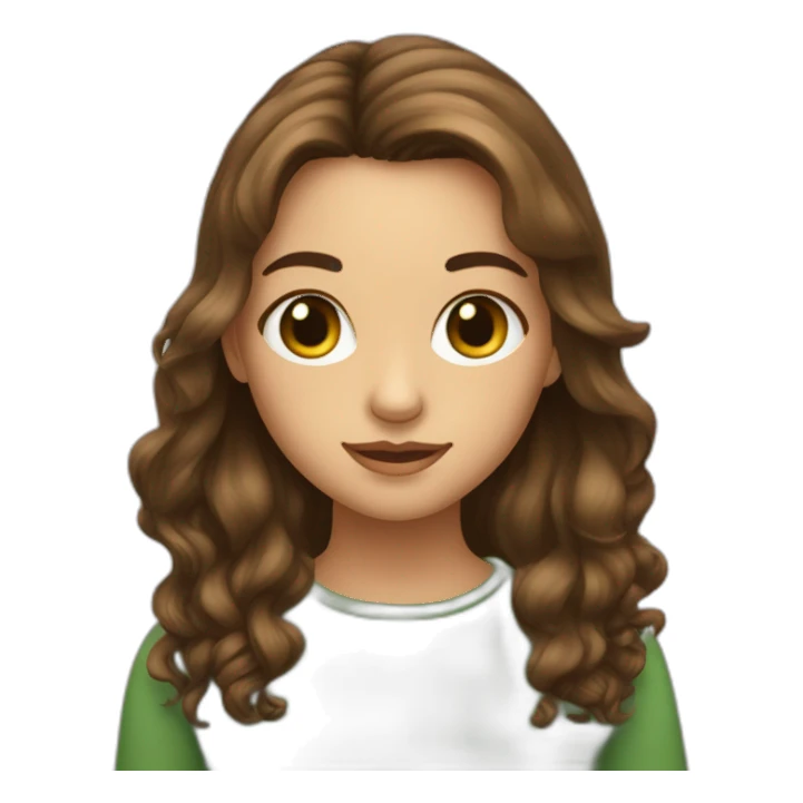 Fille au cheveux bruns et au yeux verts sticker