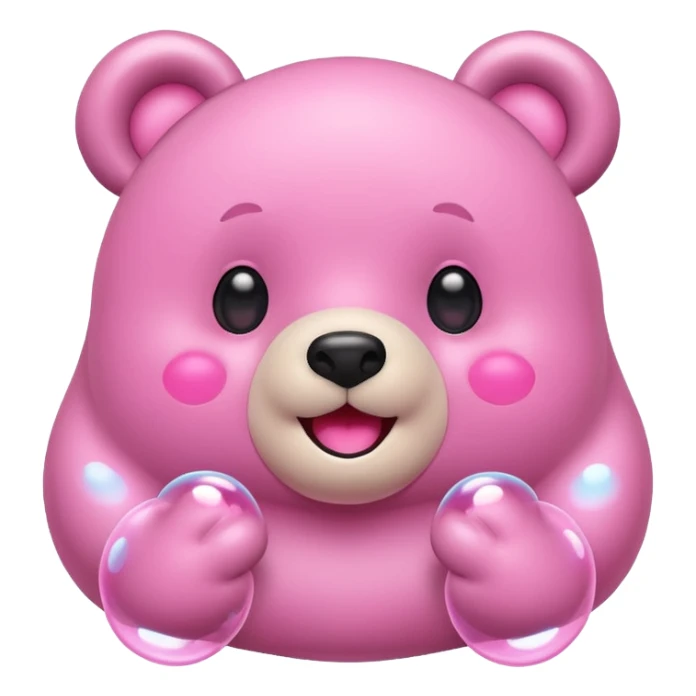 Kawaii bubble bear with heart eyes sticker