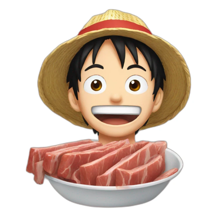 Luffy eat meat sticker