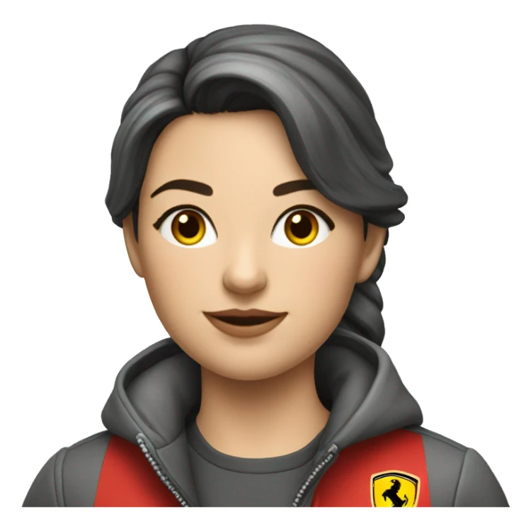 Femme avec une veste Ferrari numéro 16 sticker