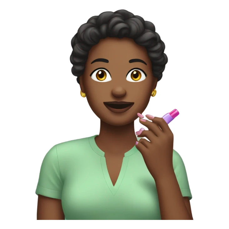 Me putting on nail polish  sticker