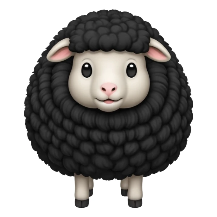black sheep emoji with black wool sticker