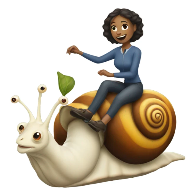 Woman riding a snail sticker
