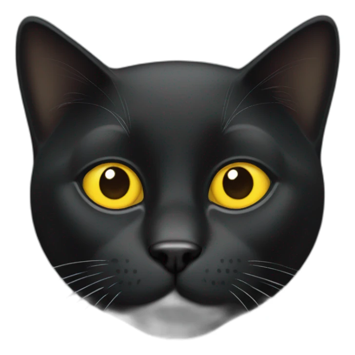 black cat white yellow eyes sticker