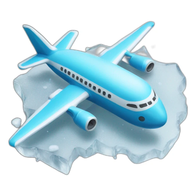 Airplane made from ice sticker