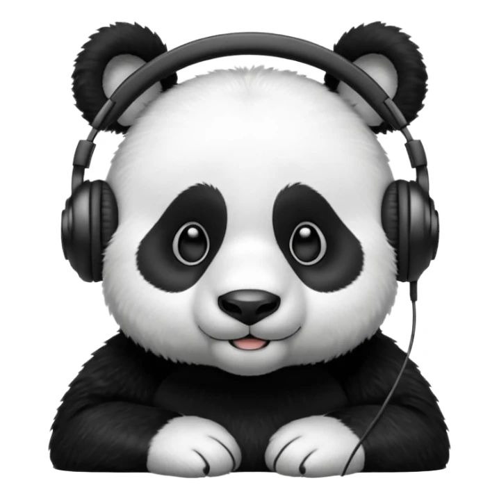 Panda with edphones sticker