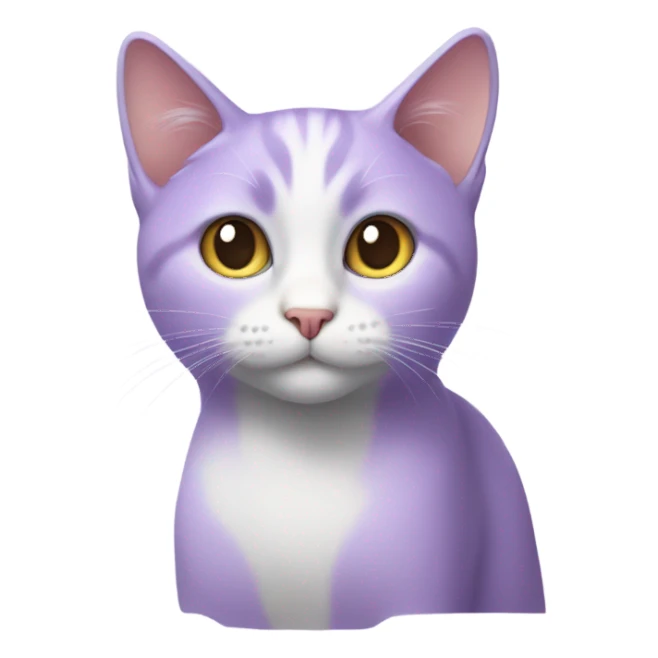 lavender cat with a heart sticker