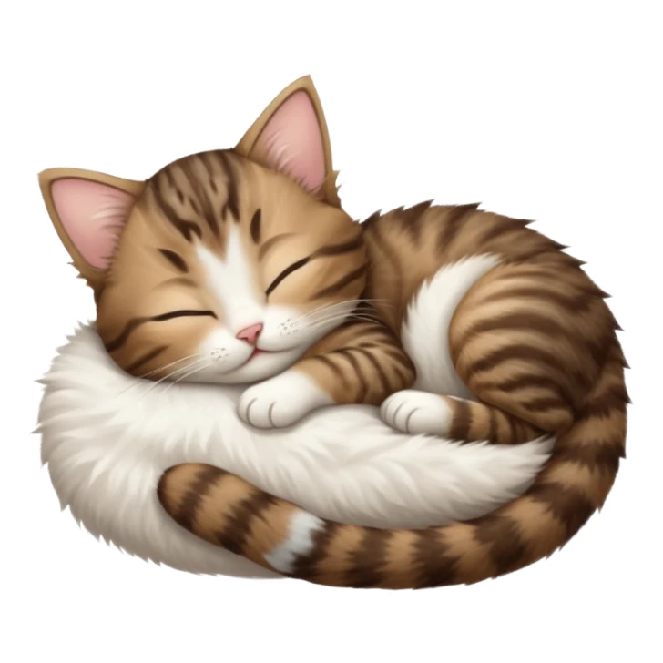 dark brown tabby and white kitten sleeping upside down on its back sticker