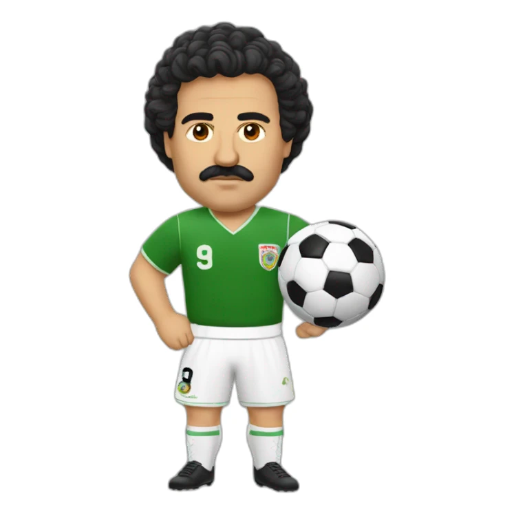 Pablo Escobar playing soccer sticker