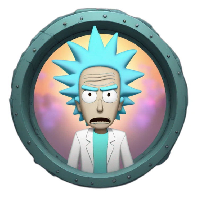 rick sanchez in a portal sticker