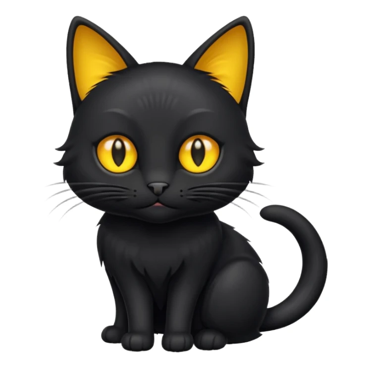 Black cat with yellow eyes sticker