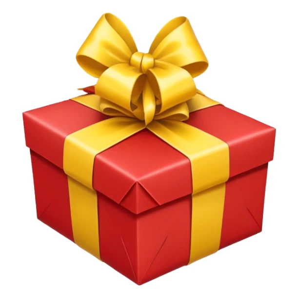 gift red with yellow ribbon sticker