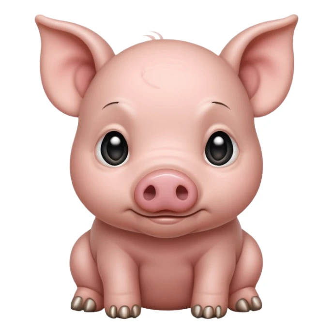 gray baby pig sticker