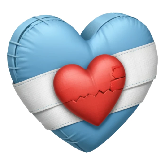 corazón celeste vendado  sticker