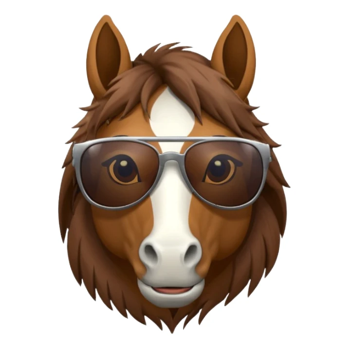 Horse face with sunglasses sticker