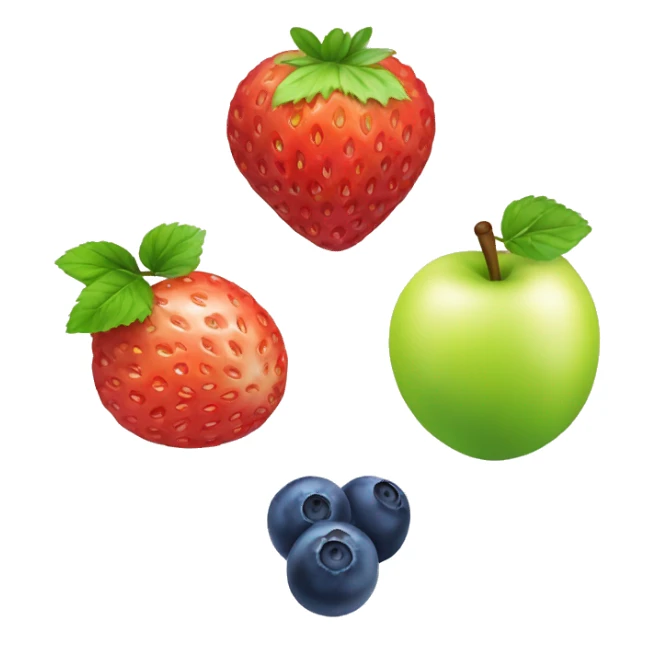 Lemon strawberry grapes green apple blueberries lychee sticker