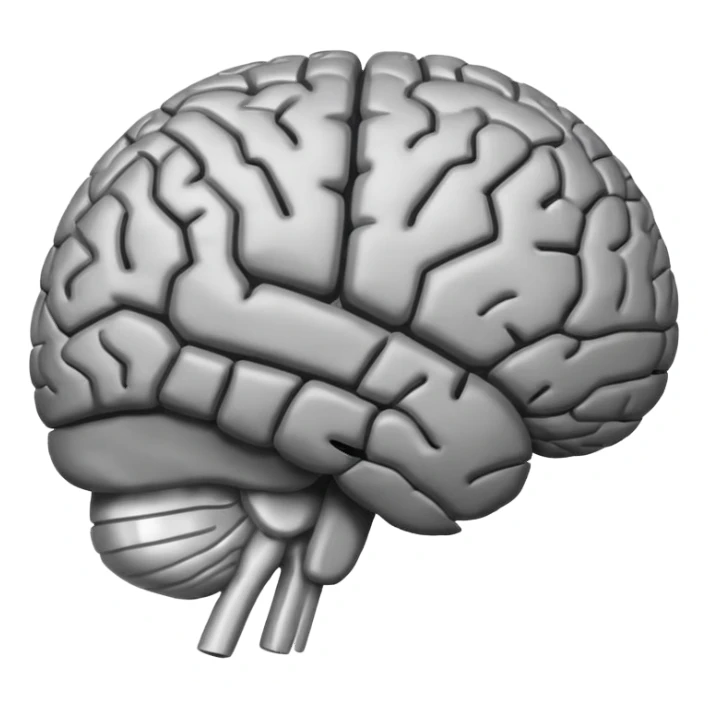A brain with a loading bar which is filling underneath sticker