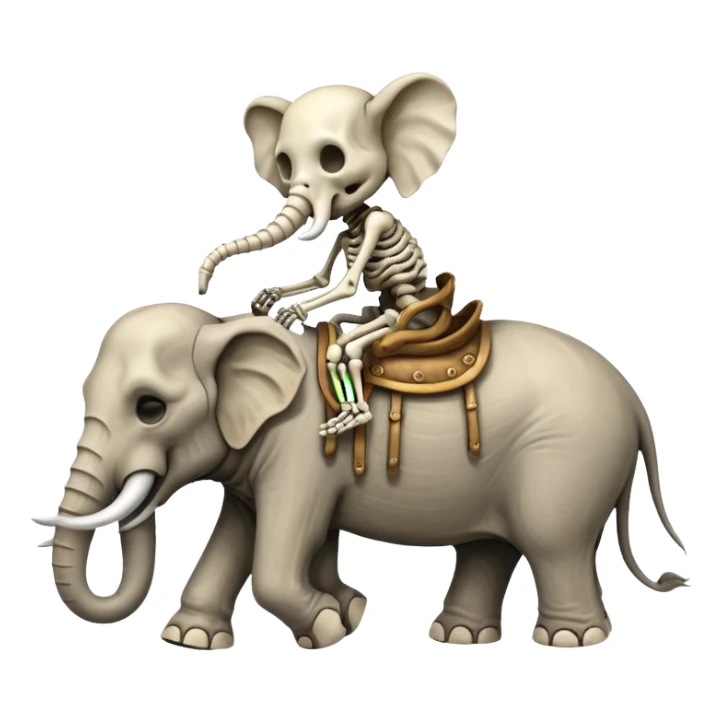 Skeleton Rider on elephant,Sleeping. sticker