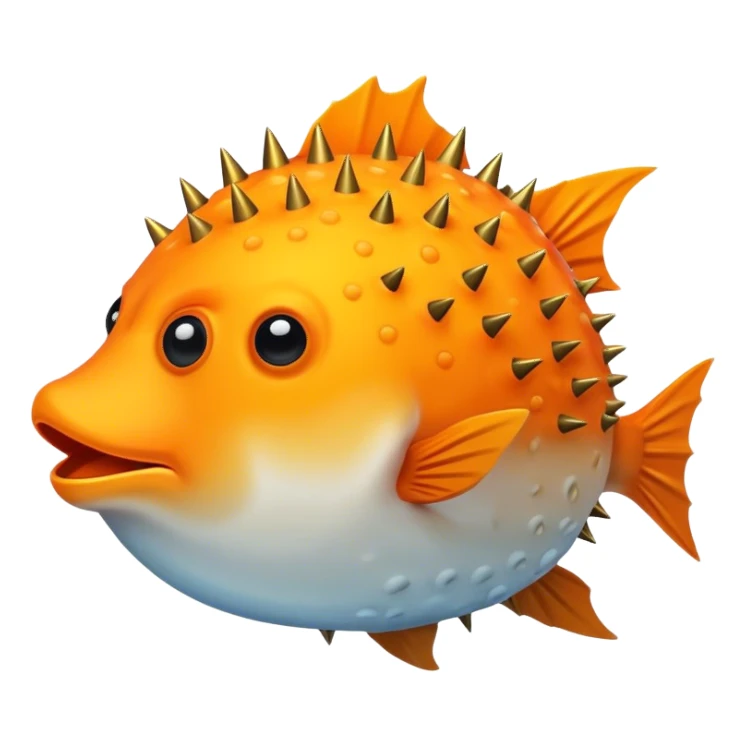 Orange Blowfish with spikes sticker