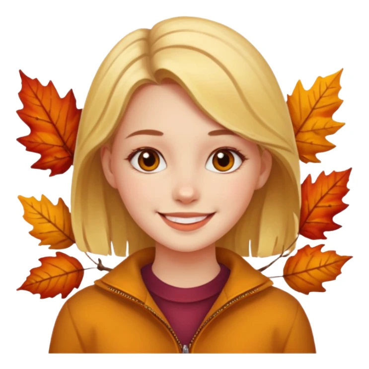 fall happy girly face artsy  sticker