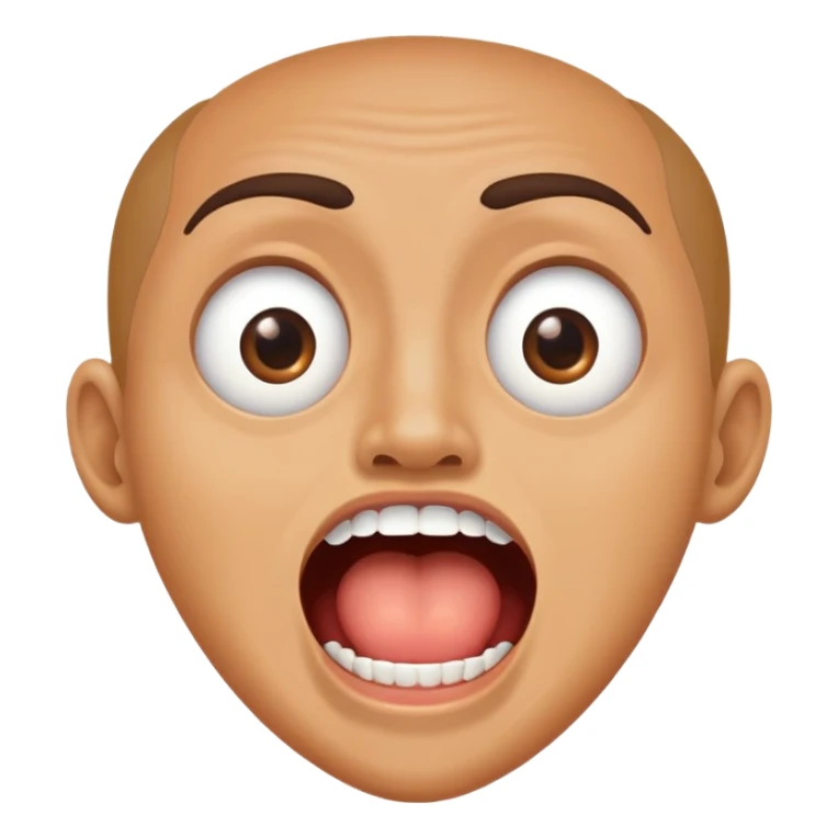 Eye rolling and mouth open with 2 teeth sticker