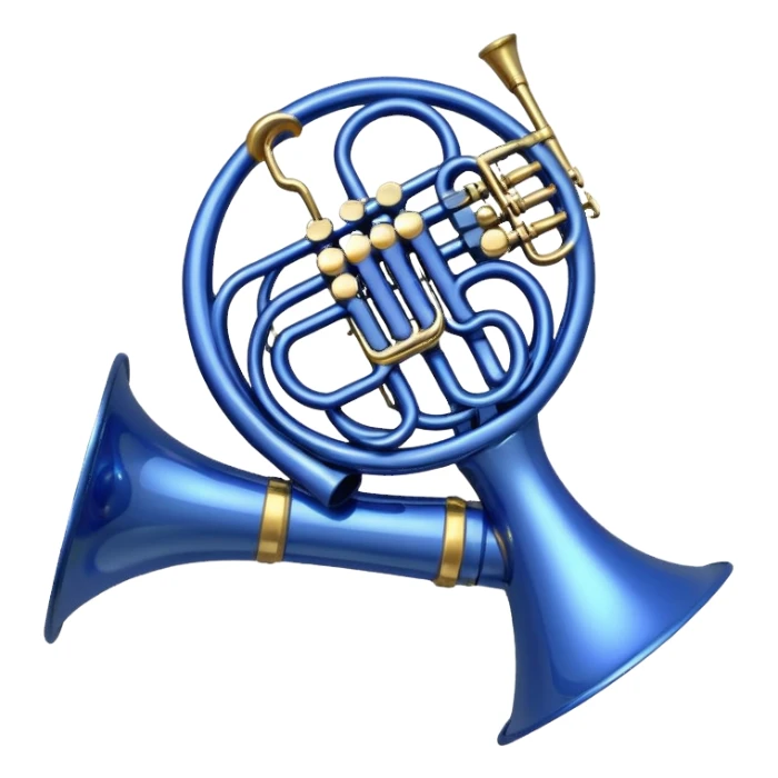 blue french horn sticker