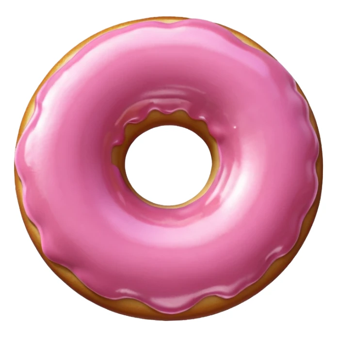 light pink metallic 3d donut shape sticker