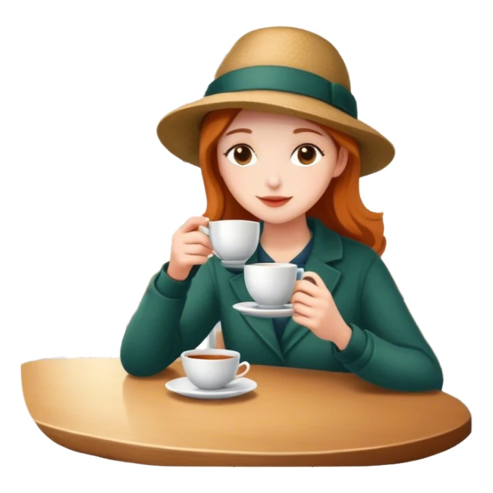 tea party in a coffee shop  sticker