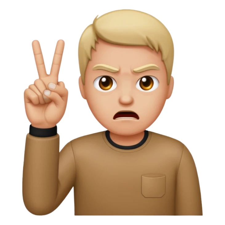 angry with two middle fingers sticker