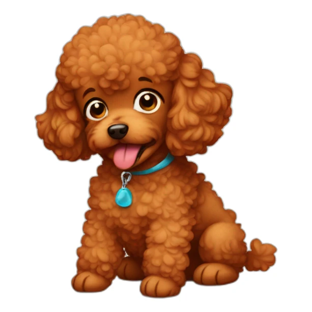 red toy poodle crying with tears sticker