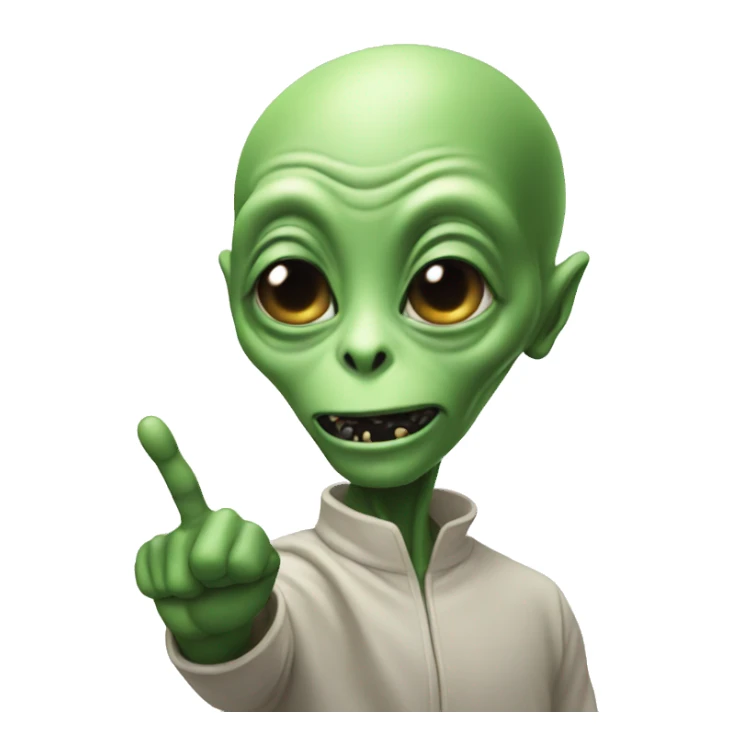 Alien raising a finger sticker
