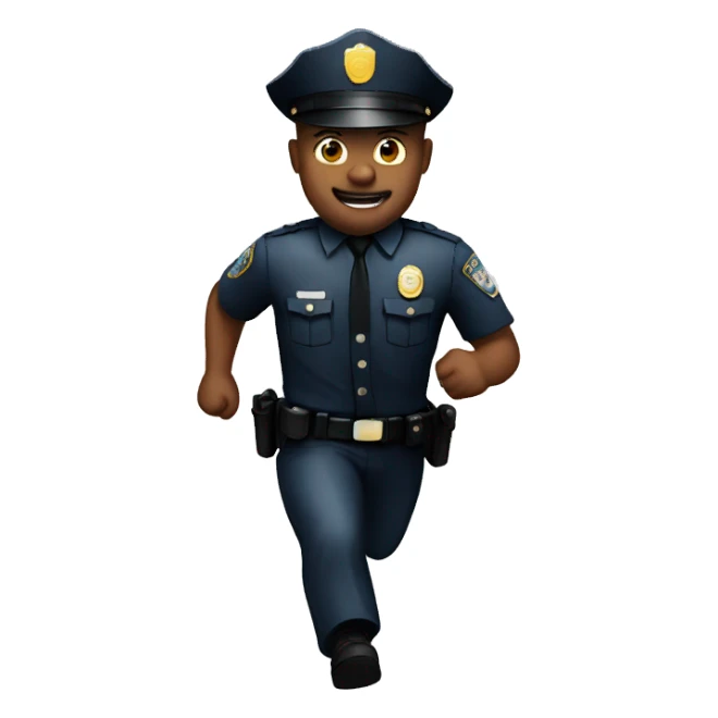 a cop man running sticker
