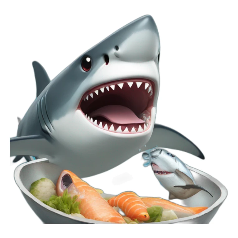 A shark eating à fish sticker
