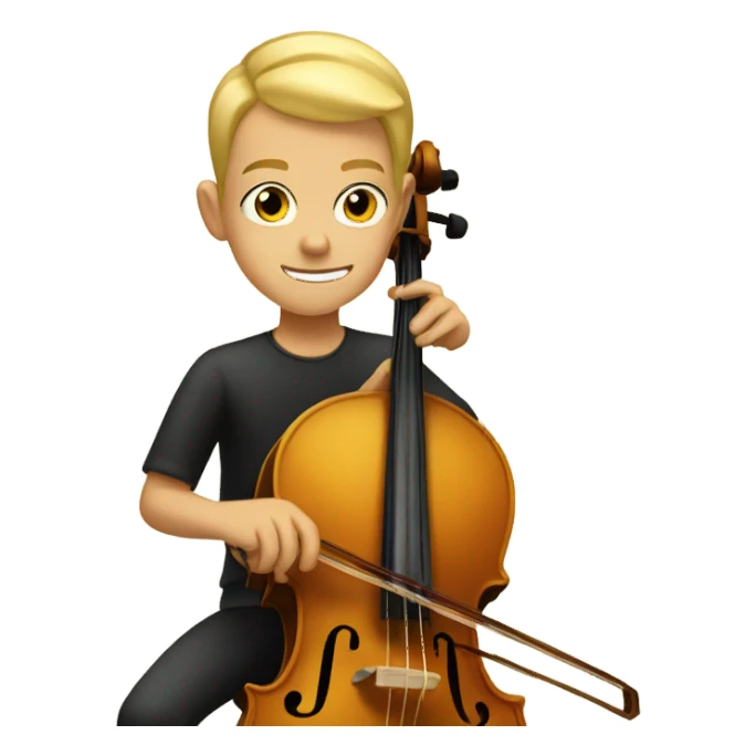 Blonde boy with buzz cut playing cello  sticker